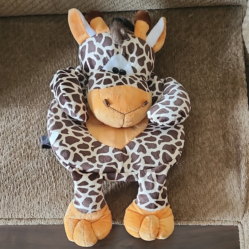 Giraffe Plush Animal bag backpack with adjustable straps stuffed